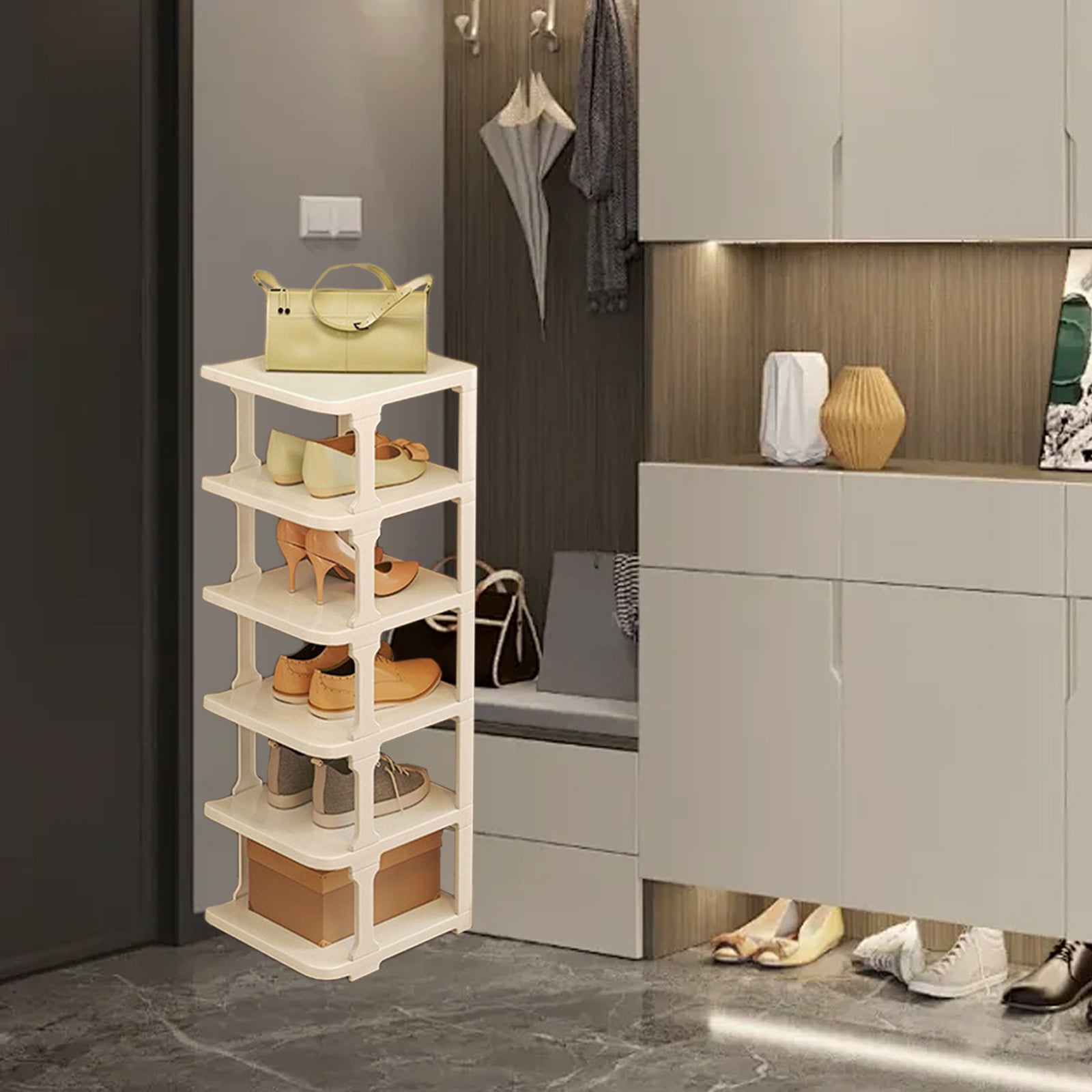 HBBKVI Shoe Rack Rack Shoe Organizers for Closet Plastic Shoe Storage Box for Entryway Living Room Sturdy Stackable Sneakers Cabinet Bins