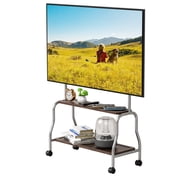Mobile TV Cart for 32-75 Inch Screens, Stainless Steel Rolling TV Stand with Locking Wheels