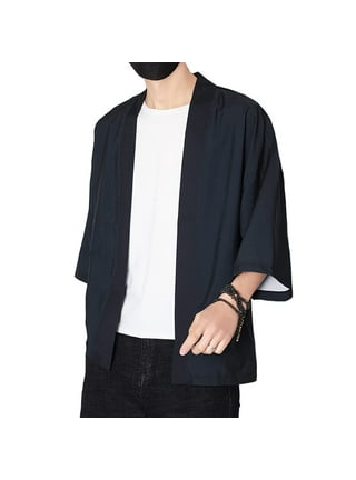 HAORUN Men Japanese Short-Sleeved Kimono Cardigan Yukata Coat