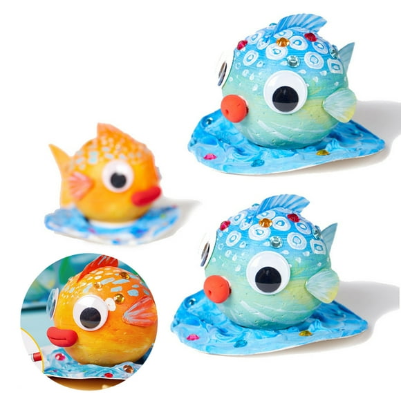 Kids Craft Kit Educational Foam Bubble Fish Paint Your Own Craft Painting Toy
