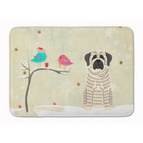 Christmas Presents between Friends Mastiff - Brindle and White Machine Washable Memory Foam Mat