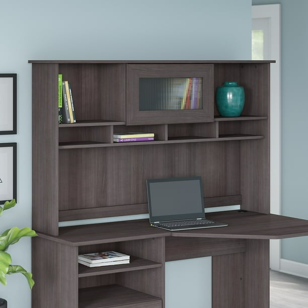 Bush Furniture Cabot Collection 60W Hutch in Heather Gray