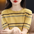 thumbnail image 5 of Ichuanyi Womens Stripe Tops 2026 Summer Short Sleeve Crewneck Lightweight Casual Pullover Shirts, 5 of 8