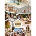 thumbnail image 5 of Teal Blue Beach Coastal Table Cloth, Waterproof Tablecloth for Square Tables, Summer Ocean Nautical Seaside Reusable Washable Fabric Table Cover for Restaurant Kitchen Dining Tables 60"x60", 5 of 9