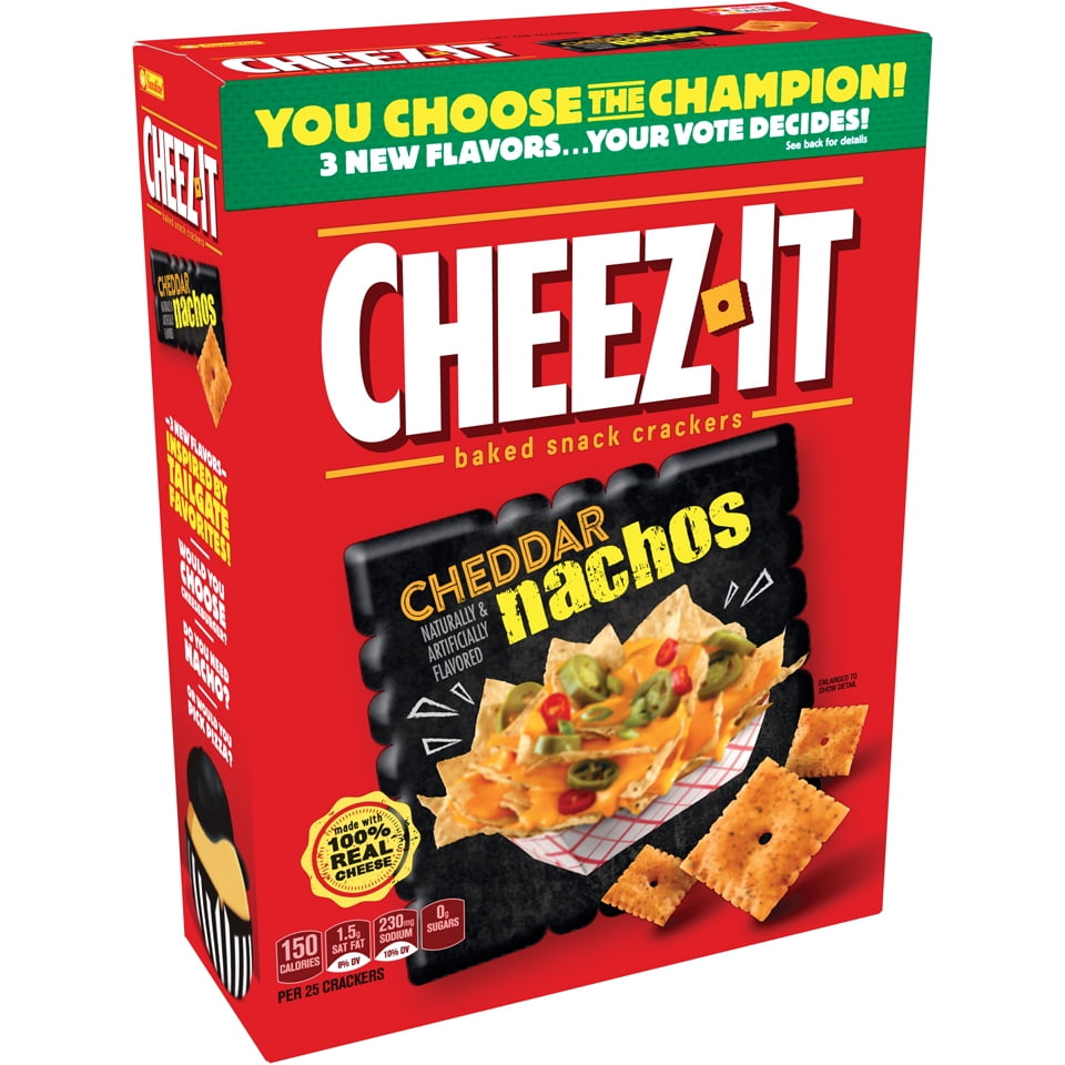 CheezIt Baked Cheddar Nachos Snack Crackers, 12.4 Oz.