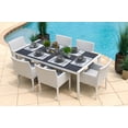thumbnail image 3 of Milan 7-Piece Aluminum Outdoor Furniture Dining Table Set in Light Gray with Dining Table and Six -Cushioned Chairs, 3 of 5