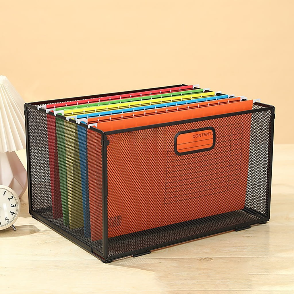 Desk Document Organizers Metal File Storage Case Large Capacity Storage Basket for Office Desk Organization Acessories