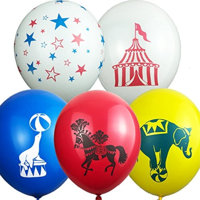Set Of 50 Carnival Circus Animals Balloons Party Supplies