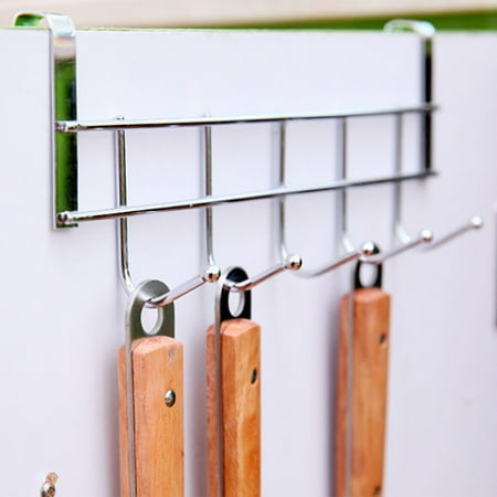 

ERTUTUYI Steel Door Hanger 5 Loop Stainless Clothes Bathroom Hooks Organizer hanging Kitchen，Dining & Bar