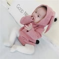 thumbnail image 2 of Kiapeise Baby Easter Romper Cartoon  Bunny Long Sleeve Hooded Bodysuit, 2 of 7