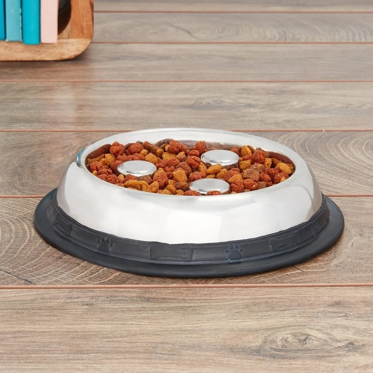 Dog Dishes Stainless Steel Healthy Slow Feeder Bowls Standard Embossed or No Tip (Standard - 32 Ounces)