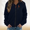 thumbnail image 2 of NOLDARES Women's Full Zip Up Hoodie Long Sleeve Hooded Sweatshirts Pockets Jacket Coat for Women(Navy,S), 2 of 5