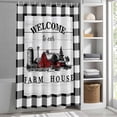 thumbnail image 5 of Farmhouse Black Plaid Shower Curtain for Bathroom, Country Barn Vintage Wood Board Waterproof Shower Curtains Washable Quick Dry with Hooks Bathtub Curtains 36x72IN, 5 of 9