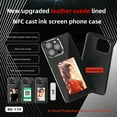 thumbnail image 6 of Smart Ink Screen Phone Case for iPhone 15 Pro Max NFC Smart Mobile Phone Cover Long-Lasting Imaging Display DIY Photo, Slim Microfiber PU Leather Velvet Lining Anti-Scratch Protective Case, Gray, 6 of 6