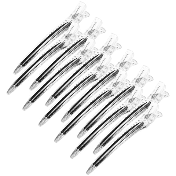 WASHWEPE Hair Clips 12Pcs Layering And Clipping Duck Bill Design Transparent