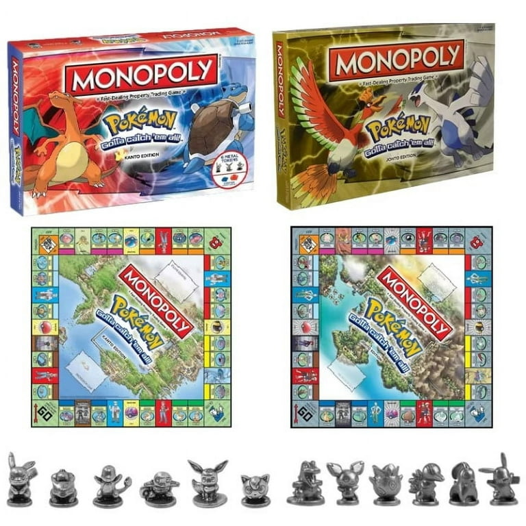 Pokemon Monopoly Board Game Kanto Edition and Johto Edition, 2