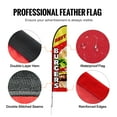 thumbnail image 6 of VEVOR Burger Restaurant Advertising Feather Flag with Pole Kit, Advertising Flags for Business Outside, Includes 1 Banner Flag, 1 Pole, 1 Ground Stake, Swooper Flag for Businesses 16.3 FT, 6 of 9