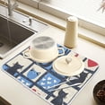 thumbnail image 2 of Yayeee Dish Drying Mat for Kitchen Counter 16" x 18" Microfiber Super Absorbent Coffee Decorative Pad, Black Cats and Hearts, 2 of 9