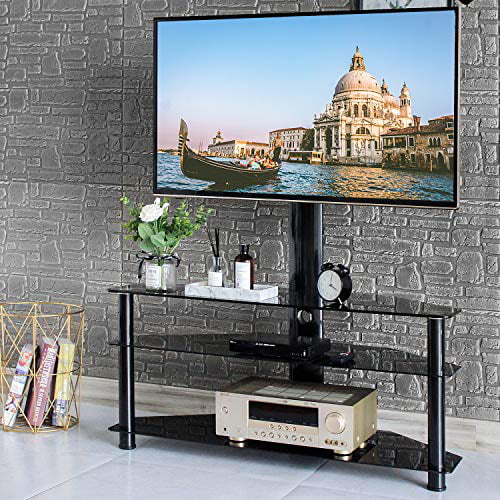 Tavr Swivel Floor Tv Stand With Mount,3-In-1 Flat Panel Entertainment Stand For 