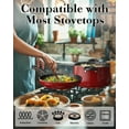 thumbnail image 4 of Cook N Home Professional Pots and Pans Nonstick Cookware Set, Belly Shape Kitchen Cooking Set with Frying Pans and Saucepans, Induction Compatible, 10-Piece, Red, 4 of 6