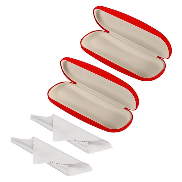Unique Bargains Glasses Case Hard Shell, 2 Pack Eyeglass Case Eye Glasses Case Hard Protector Concise for Women Men Glasses, Red