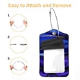 thumbnail image 2 of Square PU Leather Luggage Tags - 2 Pack with Privacy Cover and Stainless Steel Ring - Suitable for Travel, Backpack, Handbag - Suitcase Tags, Travel Tag Abstract Texture, 2 of 7