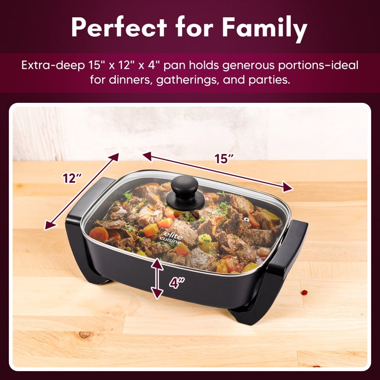 Elite Gourmet Extra-Large 19" x 12" Electric Skillet photo 5