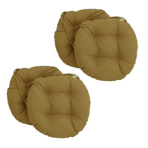 16-inch Spun Polyester Solid Outdoor Round Tufted Chair Cushions (Set of 4) 916X16RD-T-4CH-REO-SOL-08