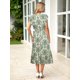 thumbnail image 5 of Vestido BerryGo Floral Maxi de manga larga viscosa verde XL para mujer, 5 of 5