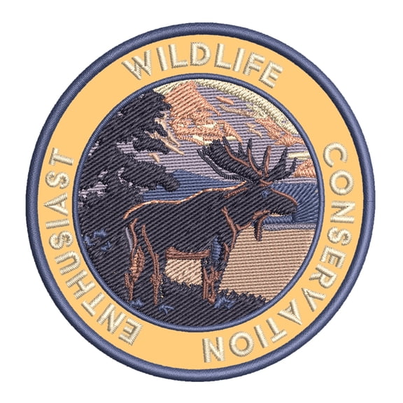 Wildlife Conservation Enthusiast 3.5 Inch Iron Or Sew On Embroidered Fabric Badge Patch Seek Adventure, National Park Iconic Series