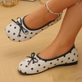 thumbnail image 5 of KIJBLAE Women's Vintage Polka Dot Bow Knot Flats, Low Cut Slip On Lazy Trendy Casual Moccasins White 41, 5 of 9