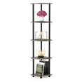 thumbnail image 4 of Furinno 99811 Turn-N-Tube 5 Tier Corner Display Rack Multipurpose Shelving Unit, French Oak Grey/Black, 4 of 4