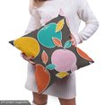 thumbnail image 5 of Fruit Fabric by the Yard, Vintage Style Inspired Colorful Depiction of Hand Drawn Like Apples, Decorative Upholstery Fabric for Sofas and Home Accents, Dark Grey and Multicolor by Ambesonne, 5 of 5