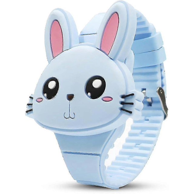 Montre pour Enfants, Montre Numérique Fille Forme Mignonne Led Mode Bracelet en Silicone Design à Coque