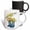 Multicolor, variant on 3drose, Pretty Flowers in Blue Rain Boots with a Yellow and White Umbrella, 11oz Two-tone Red Mug