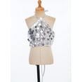 thumbnail image 3 of Doomiva Kids Girls Sequins Spaghetti Straps Crop Tank Top Sleeveless Camisole Modern Jazz Hip Hop Performance Vest Shirt B Silver 140, 3 of 7