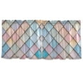 thumbnail image 7 of Yayeee Kitchen Curtains Tier Set of 2 Light Filtering 57"x24" Over Sink Window Panels, Orange Art Pattern, 7 of 7
