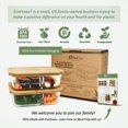 thumbnail image 4 of EcoPreps Large Glass Bento Box Containers with Bamboo Lids, 3 Compartment Glass Meal Prep Container Set (2 Pack, XL) - 100% Plast, 4 of 9