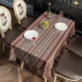 thumbnail image 2 of Boho Red Striped Ethnic Pattern Rectangle Tablecloth 60"x102",Waterproof Polyester Rectangle Table Cloth, Wipeable Spillproof Polyester Tablecloth for Dining, Camping, Indoor and Outdoor, 2 of 6
