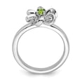 thumbnail image 2 of Sterling Silver Polished Peridot Flower Ring, 2 of 5