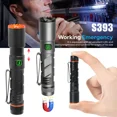 thumbnail image 2 of Nueva linterna LED con batería de litio 10440 y clip para bolígrafo, linterna magnética con zoom retráctil, carga tipo C, para aventuras al aire libre, 2 of 5