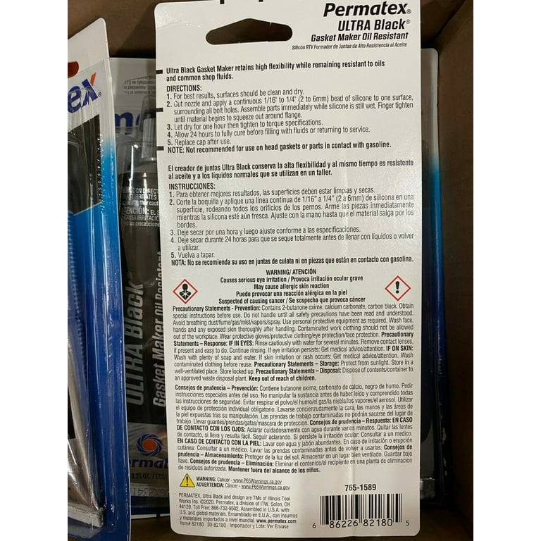 Permatex 82180 Ultra Black Maximum Oil Resistance RTV Silicone