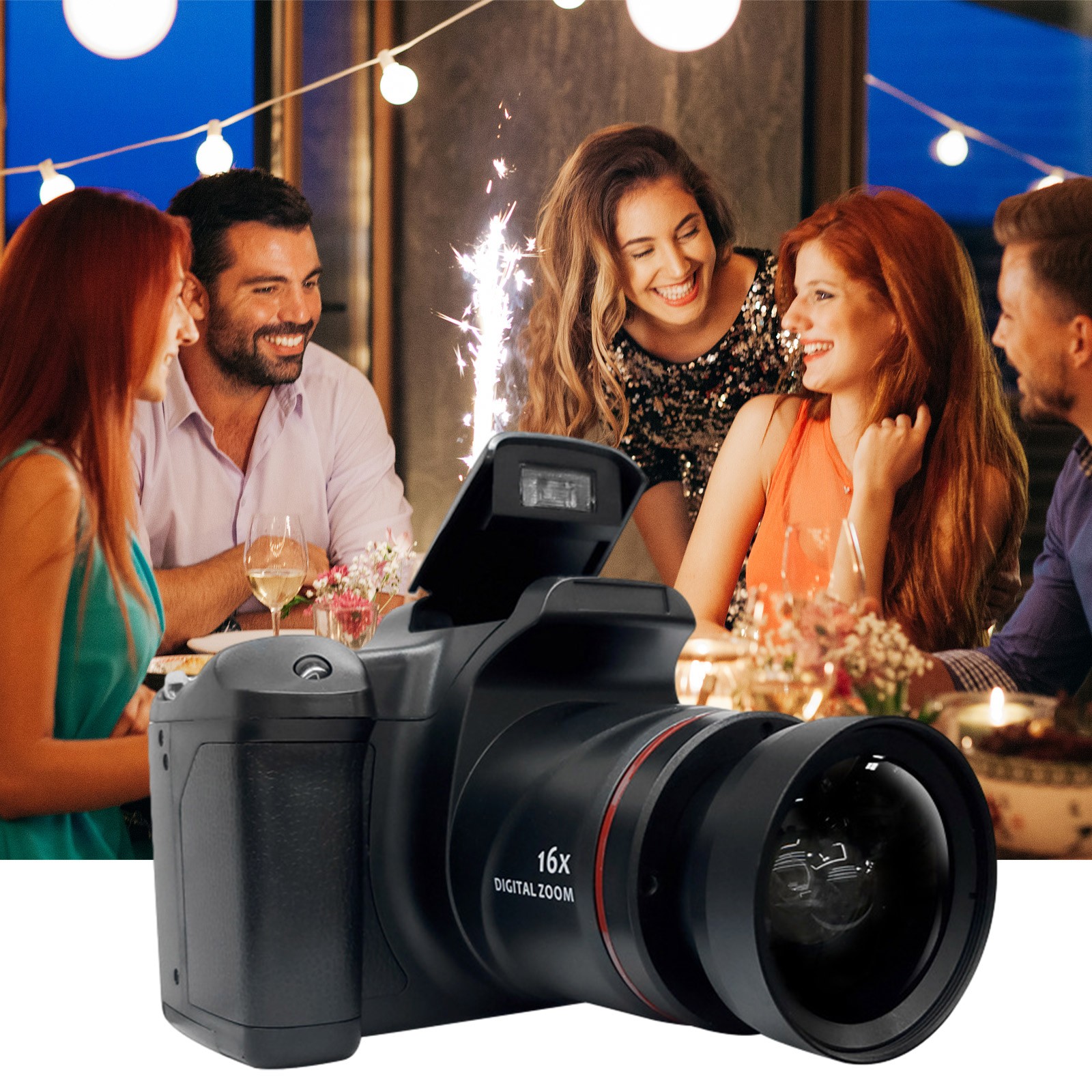 Vadktai Digital Camera, for Photography and Video Autofocus, 16X Optical Zoom Vlogging Camera for Travel, Dual Cameras for Beginners(Black)