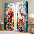 thumbnail image 2 of YST Rideaux Ananas Tropicaux Fleurs Rouges Rideaux Occultants 76x54 Feuilles de Palmier Rideaux & Draperies, Rideaux de Chambre d'Été pour Filles Décoration de Chambre, 2 of 6