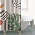thumbnail image 4 of Orange Boho Geometric and Plant Pattern Shower Curtain 84"x72" ,Bathroom Decorative Shower Curtains Set with 12 Hooks,Modern Waterproof Washable Shower Curtain, 4 of 6