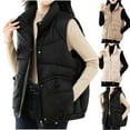 thumbnail image 1 of Tranfacy Gilets pour Femmes, Manteaux d'Hiver pour Femmes, Veste Fine Sans Manches avec Poche Zippée, 1 of 7