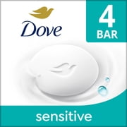 Dove Beauty Bar Soap For Sensitive Skin, Sensitive, Fragrance Free And Hypoallergenic, 3.75 oz 4 Bars