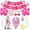 Pink, variant on Dog Birthday Bandana Set Dog Birthday Hat Dog Birthday Bandana Scarf Shining Dog Bow Tie Collar Dog Print Happy Birthday Banner and 10 Piece 12 Inch Paw Print Balloon with Tape for Dog