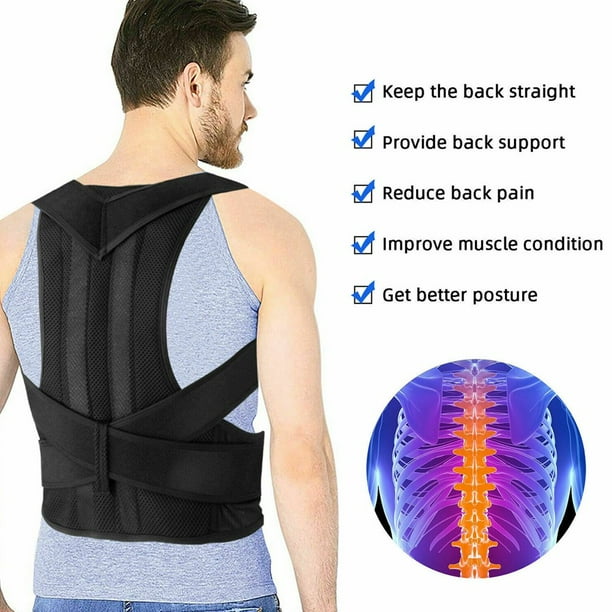 Posture Corrector Belt Back Brace for Men and Women Relieves Upper and Lower Back Pain Adjustable and Breathable Back Brace for Neck Shoulders Back