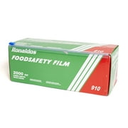 Ronaldos Food Safety Film, 12 inches x 2000ft Plastic Wrap, Commercial Grade, Used For Food Service Industry, Great For Sealing And Storage, Easy To Use Slide Cutter For Clean Cut Use (2 Box)